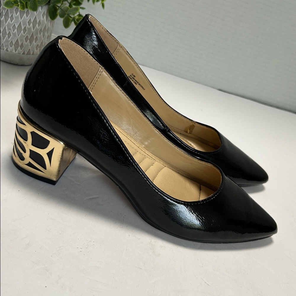 Adrienne Vittadini Black Patent Leather Heels